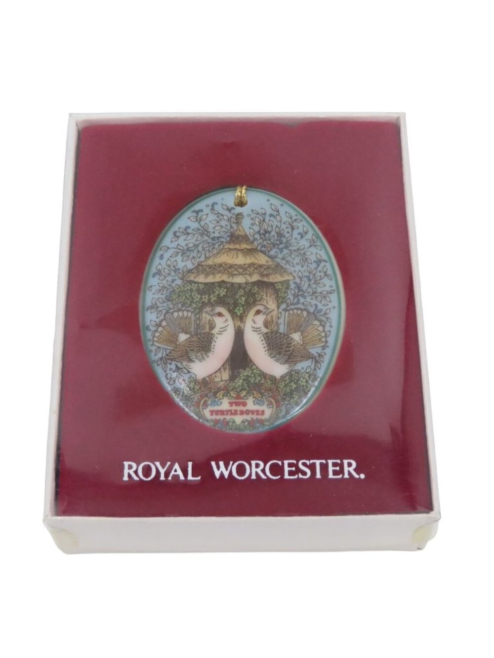 Royal Worcester Two Turtle Doves Twelve Days of Christmas Ornament Fine China